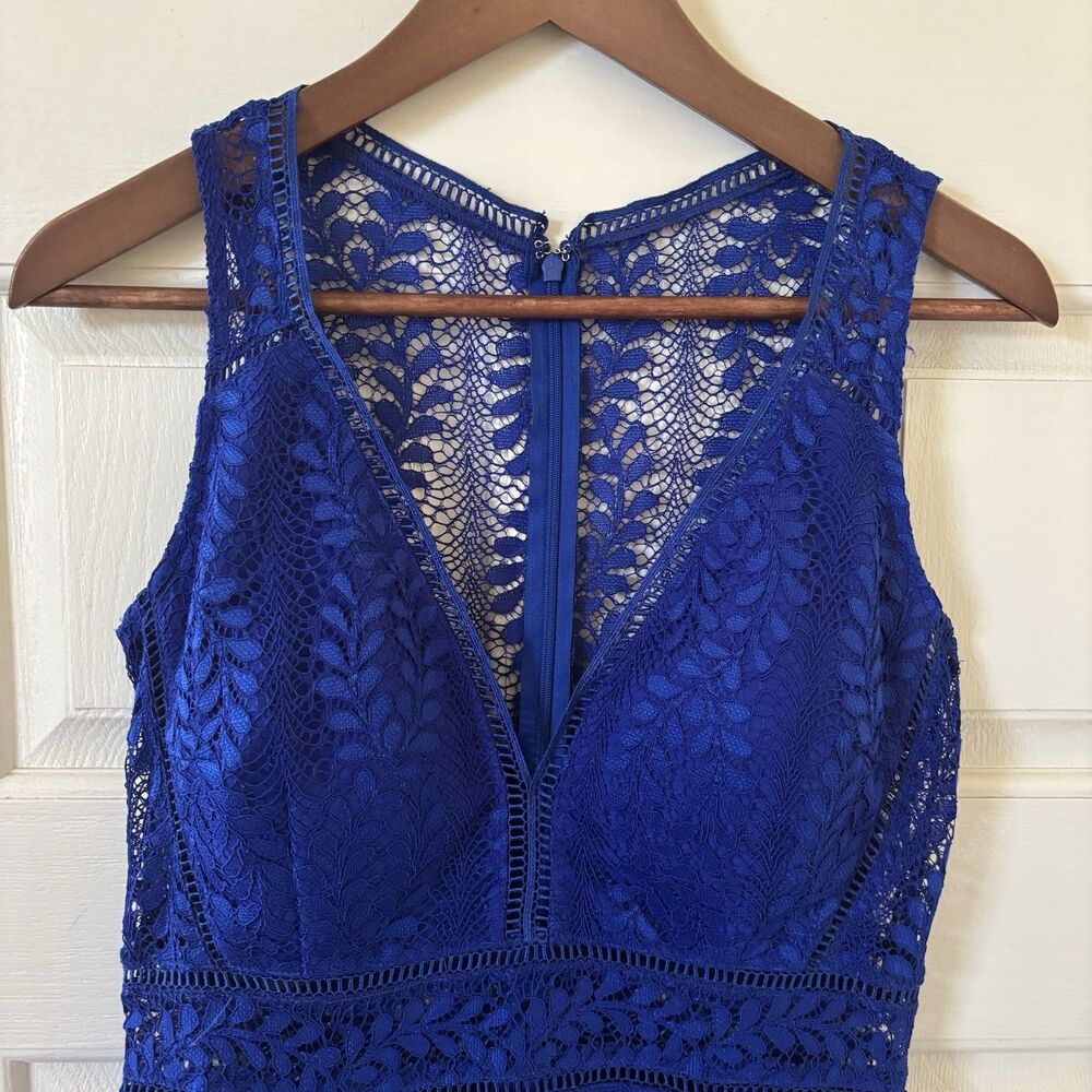 NWT Babydoll Floral Womens Midi Dress Hoco Lace Sheer Size Large Romantic‎ - Picture 3 of 12